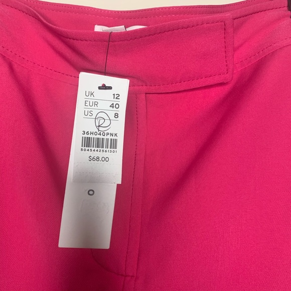 Topshop NWT Pink Front Slit Utility Pencil Skirt 8 - Picture 7 of 8